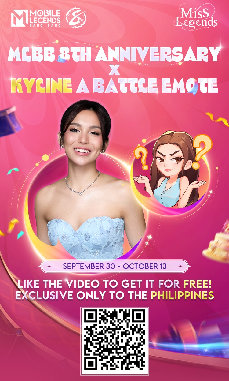 Mobile Legends x Kyline Alcantara emote collaboration banner