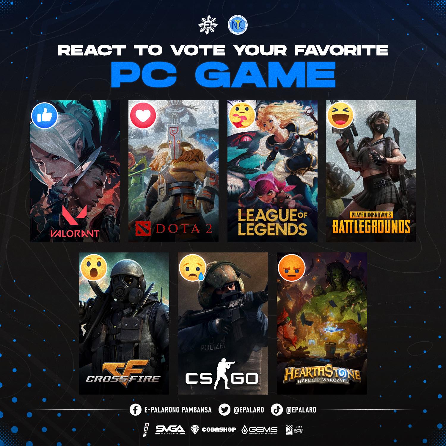 E-Palarong Pambansa PC games graphic for Facebook voting