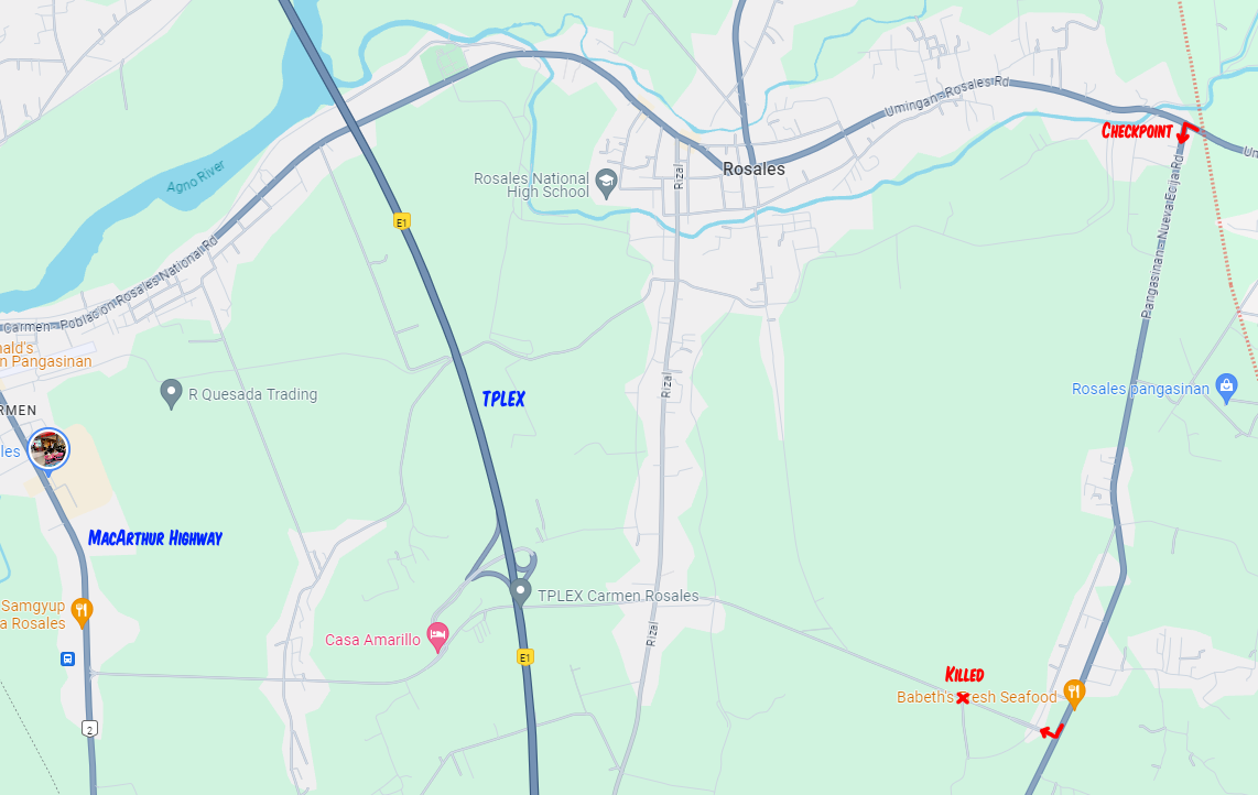 Map of Joshua Laxamana's police killing