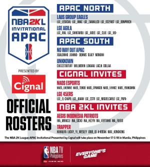 NBA 2K League APAC Invitational 2023 Presented by Cignal official rosters banner NBA 2K League APAC Invitational 2023 Presented by Cignal official rosters banner