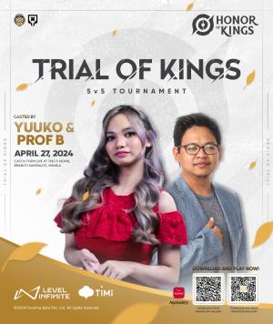 Honor of Kings Philippines Trial of Kings 2 2024 Yuuko and Prof B banner Honor of Kings Philippines Trial of Kings 2 2024 Yuuko and Prof B banner