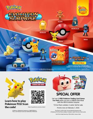 Pokémon Evolution Surprise (Jollibee Philippines x Pokémon 2026 Jolly Kids Meal promotion) banner Pokémon Evolution Surprise (Jollibee Philippines x Pokémon 2026 Jolly Kids Meal promotion) banner