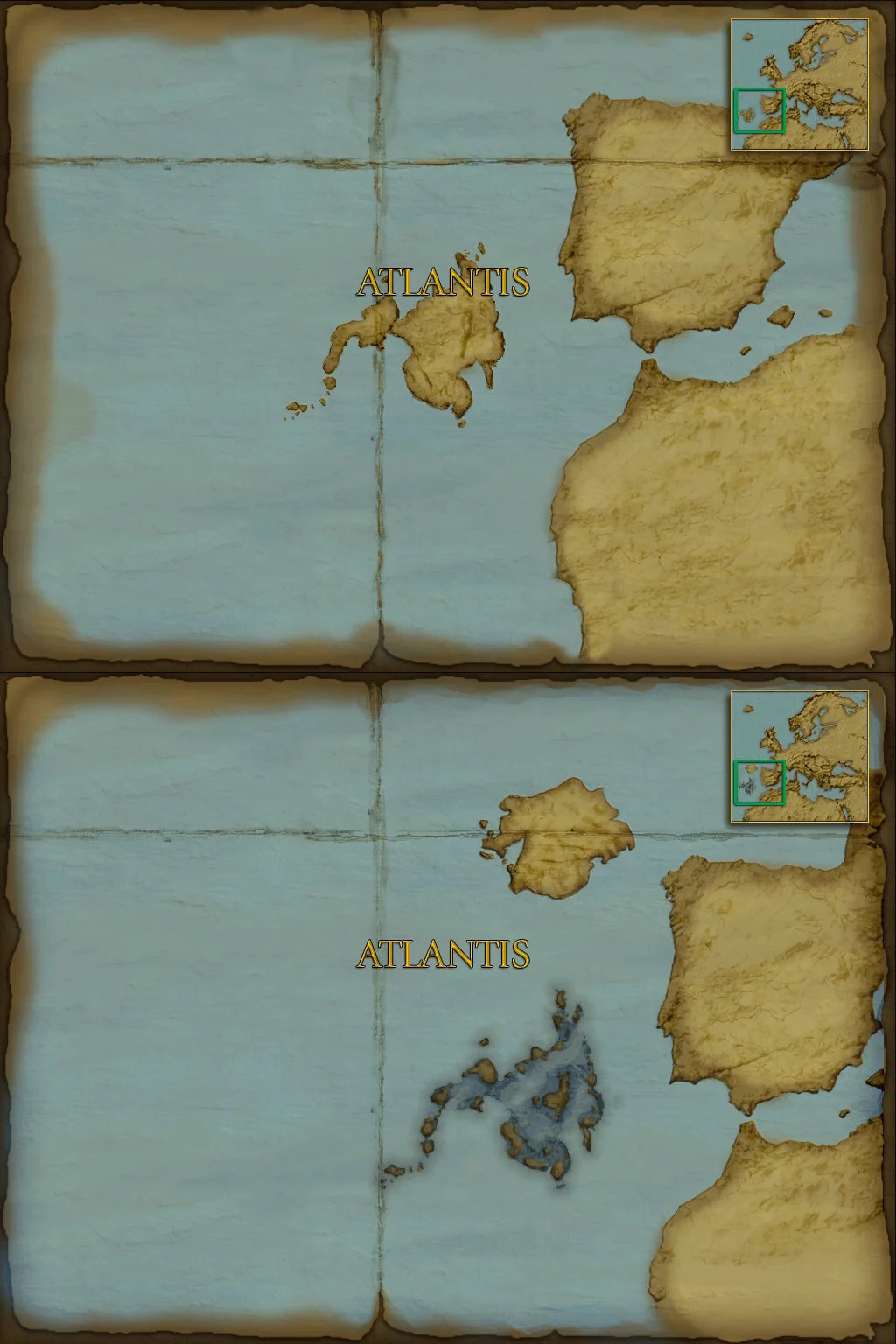 Age of Mythology's Atlantis island in campaign map asset