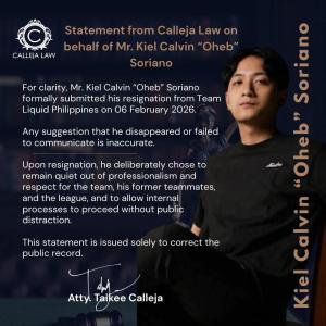 Kiel Calvin "OHEB" Soriano's legal statement regarding his resignation from Team Liquid Philippines banner Kiel Calvin "OHEB" Soriano's legal statement regarding his resignation from Team Liquid Philippines banner