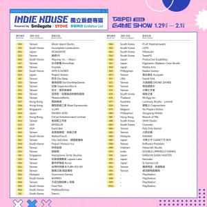 Taipei Game Show 2026 Indie House B2C Zone exhibitor list banner (part 2) Taipei Game Show 2026 Indie House B2C Zone exhibitor list banner (part 2)