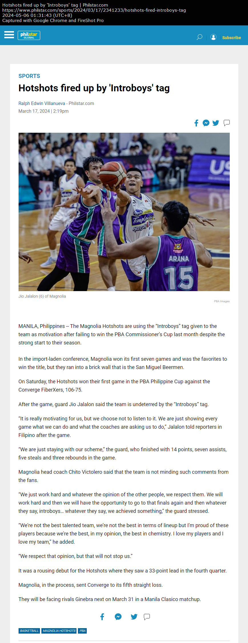 Hotshots fired up by 'Introboys' tag