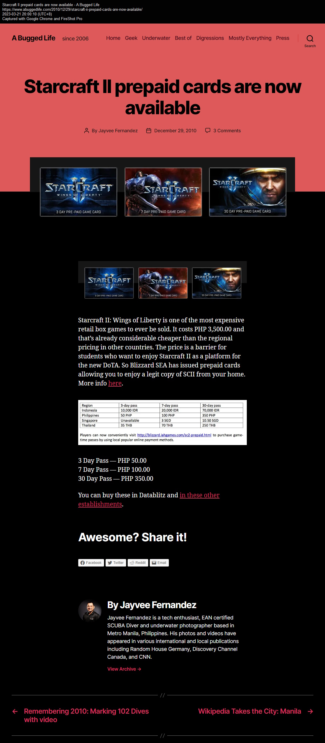 Starcraft II prepaid cards are now available