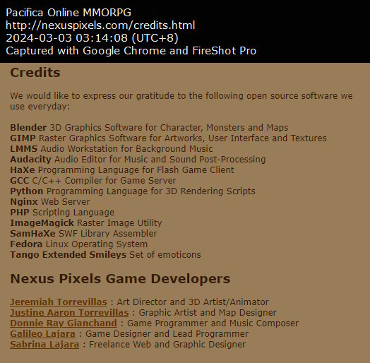 Nexus Pixels credit page