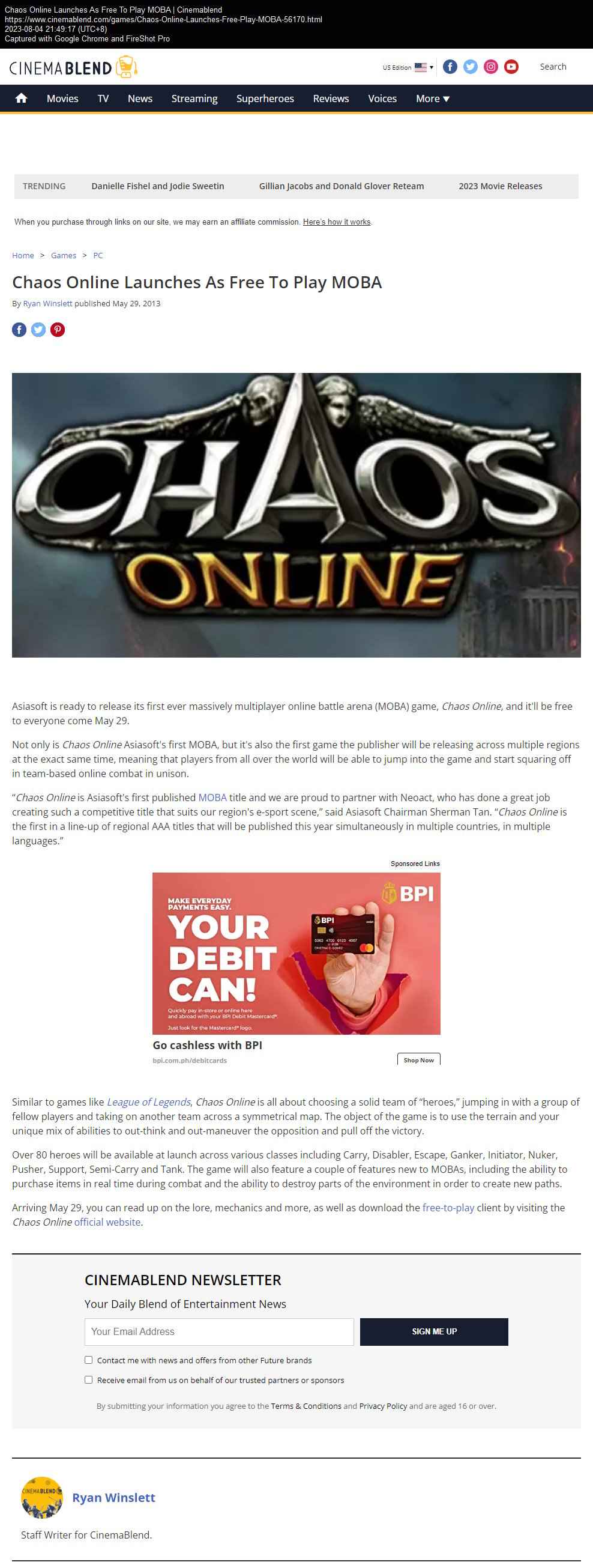 Chaos Online Launches As Free To Play MOBA