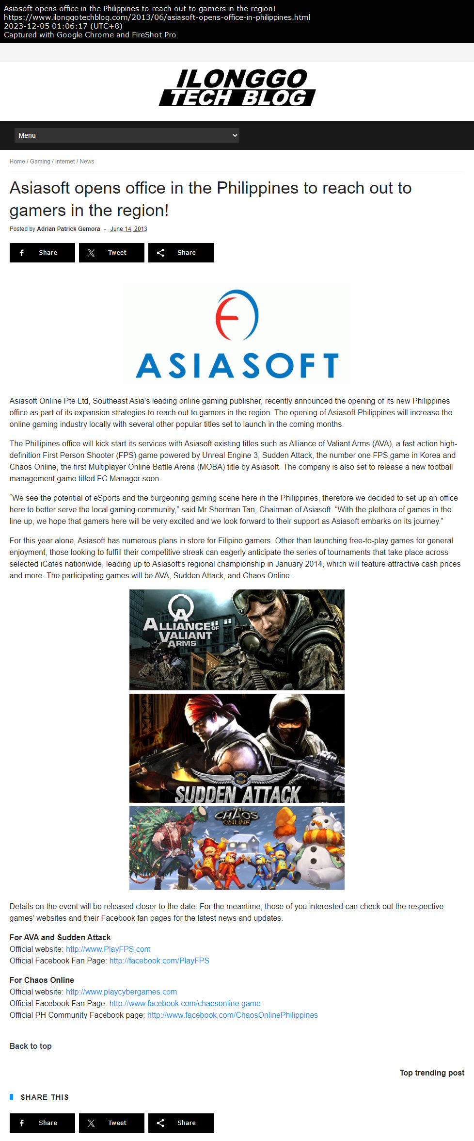 Asiasoft opens office in the Philippines to reach out to gamers in the region!